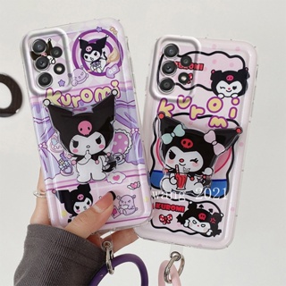 New Phone Case เคส Samsung Galaxy A04s A03 A13 A23 LTE A33 A53 A73 S21 FE 5G 4G INS Cartoon Kulomi Air Cushion Fashion Silicone Cute Casing with Bracket and Wristband 2023 เคสโทรศัพท