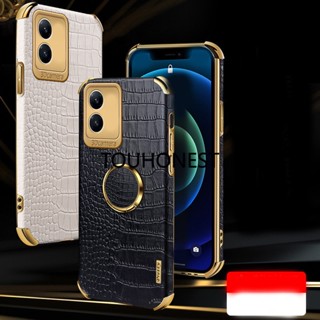 เคส OPPO Realme C35 เคส Realme C21Y Cover Realme C25Y เคส Realme C33 Case Realme 10 Pro Plus เคส Realme 9i Case เคสโทรศัพท์มือถือ ลายหนังจระเข้ พร้อมแหวนนิ้ว สําหรับ