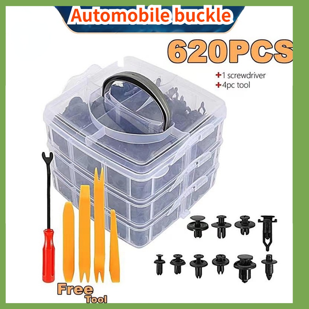 620Pcs Auto Fastener Clips Mixed Car Body Rivet Bumper Door Trim Panel Retainer Fastener Kit Plastic