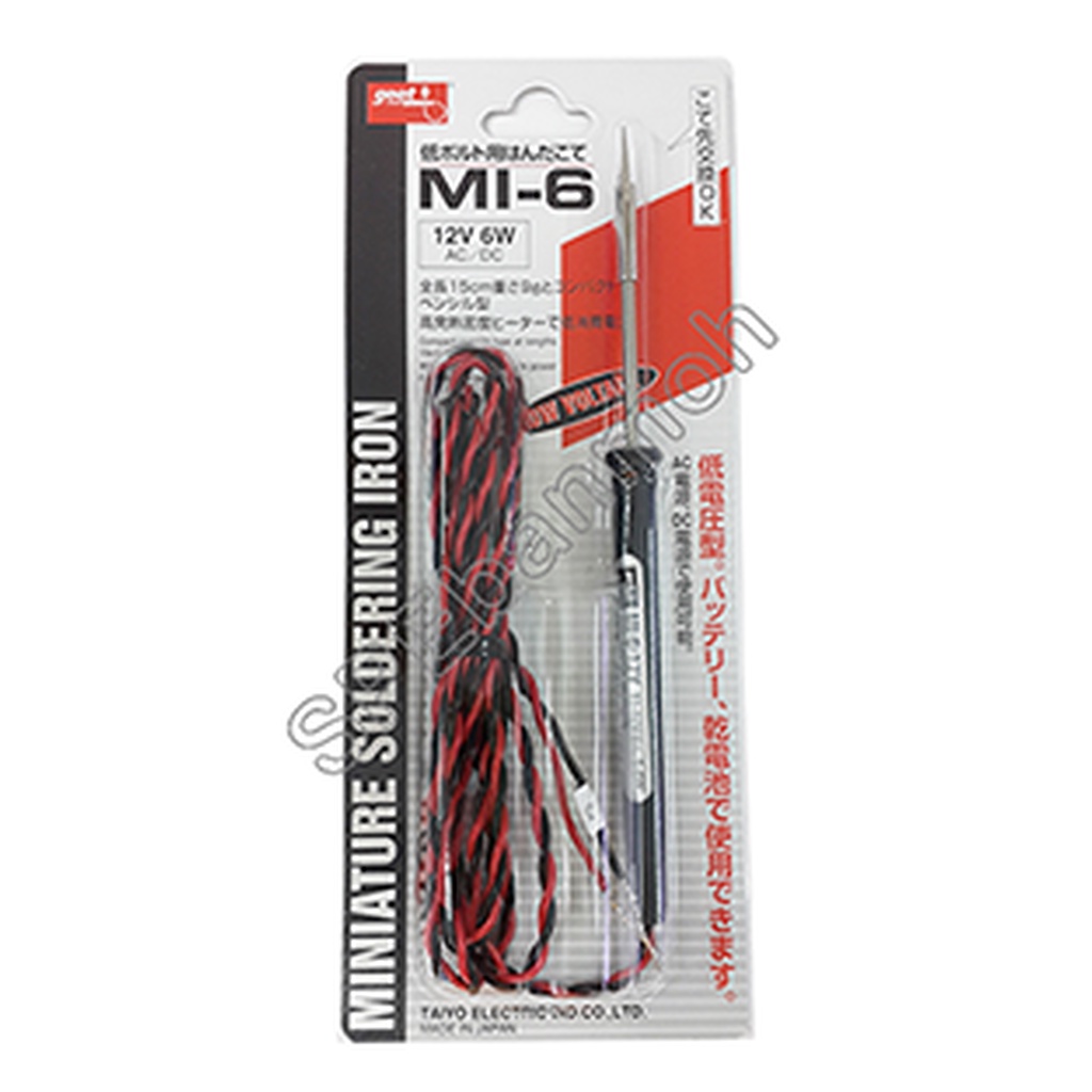 [ 1 ชิ้น ] MI-6-12V-SB หัวแร้ง 12V 6W (12V Soldering Iron) หัวแร้ง Goot ด้ามตรง ปลายแหลม 0.25 mm ปลายคงทน Long Life ใ...