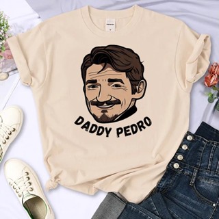 เสื้อยืด พิมพ์ลายกราฟฟิค Pedro Pascal สไตล์ฮาราจูกุ สําหรับผู้หญิง