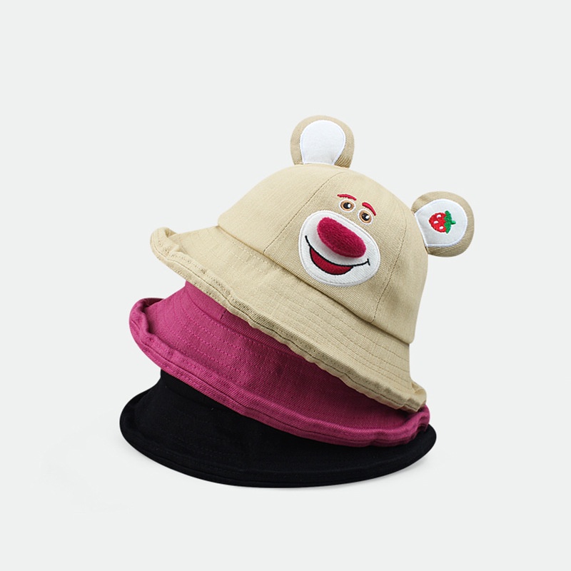 Gt2 Lotso หมวกบังแดด กันแดด กันลม ระบายอากาศ ลายหมีสตรอเบอร์รี่ เหมาะกับฤดูใบไม้ผลิ ฤดูร้อน กลางแจ้ง