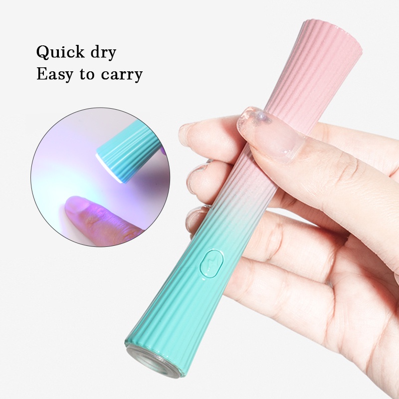 เครื่องทําเล็บ โคมไฟ UV LED ขนาดเล็ก แบบพกพา ชาร์จ USB