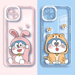 เคสโทรศัพท์มือถือแบบนิ่ม ใส กันกระแทก ลายการ์ตูนโดราเอมอน สําหรับ iPhone 6 6s 7 8 Plus 11 12 13 mini 14 Pro Max X XR XS Max