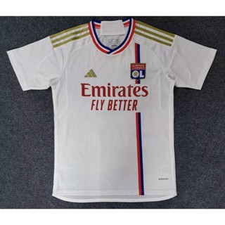 เสื้อกีฬาแขนสั้น ลายทีมชาติฟุตบอล I 2324 Lyon Home สีขาว คุณภาพสูง