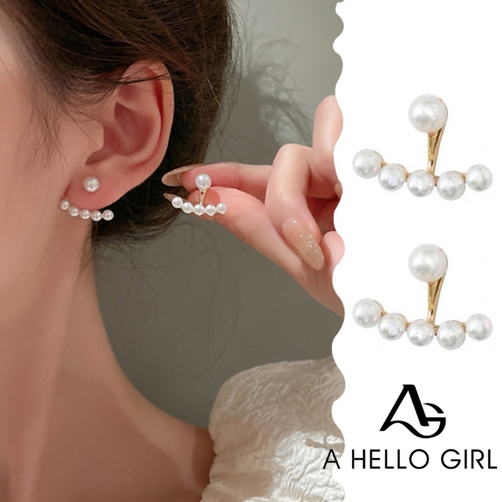 A HELLO GIRL ใหม่ ต่างหูสตั๊ด ประดับมุกจําลอง ขนาดเล็ก หรูหรา สไตล์เกาหลี แฟชั่นสําหรับผู้หญิง