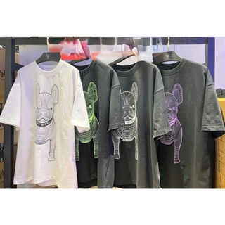 Lifework เสื้อยืดลําลอง แขนสั้น พิมพ์ลายลูกสุนัข แฟชั่นสําหรับทุกเพศ