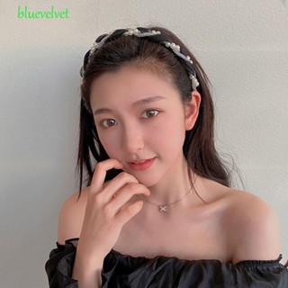 Bluevelvet ที่คาดผม คริสตัล มุก เครื่องประดับผม กันลื่น ตาข่าย ล้างหน้า แต่งหน้า ที่คาดผม ที่คาดผม บาง เกาหลี