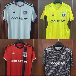 [Fans Issue] เสื้อกีฬาแขนสั้น ลายทีมฟุตบอล Colo-Colo 2023-2024 ชุดเหย้า สําหรับผู้ชาย ไซซ์ S-2XL