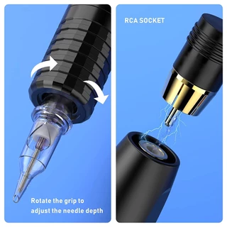 8000 RPM / 8V มอเตอร์ปากกาสักอลูมิเนียมกําลังสูง 4 มม. พร้อมสายไฟ RCA