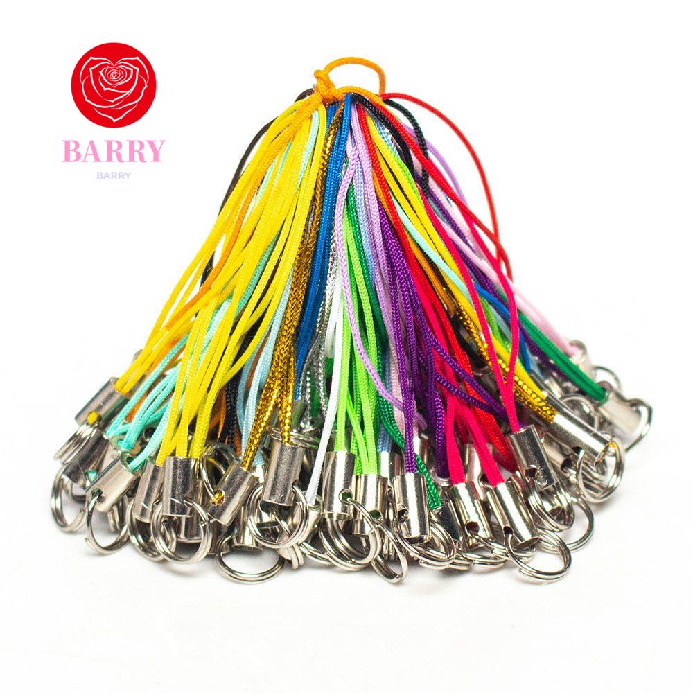 Barry 100 ชิ้น / มัด เครื่องประดับ คละ พวงกุญแจ เครื่องประดับ ทําด้วยมือ วัสดุด้าย สาย Diy สายคล้อง เชือกเส้นเล็ก แหวนคู่ พวงกุญแจ / หลากสี
