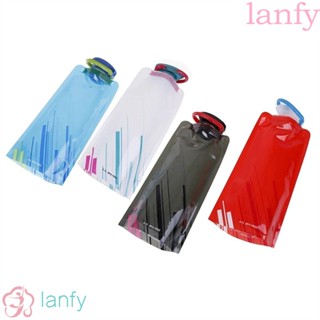 Lanfy ถุงใส่น้ําดื่ม PE แบบพับได้ เบาพิเศษ ขนาด 700 มล. สําหรับตั้งแคมป์