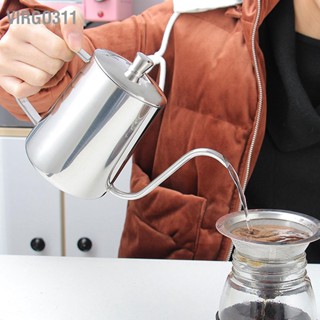 Virgo311 600ml Coffee Drip Kettle 304 Stainless Steel Slender Spout Thicken Pot with Cover