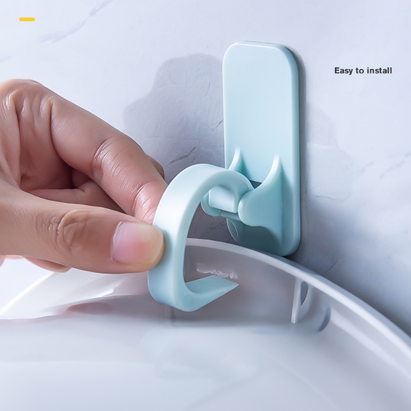 ตะขอแขวนผ้าขนหนู พลาสติก ABS มีกาวในตัว ไม่ต้องเจาะผนัง ประหยัดพื้นที่ สําหรับห้องครัว - รูปที่ 2