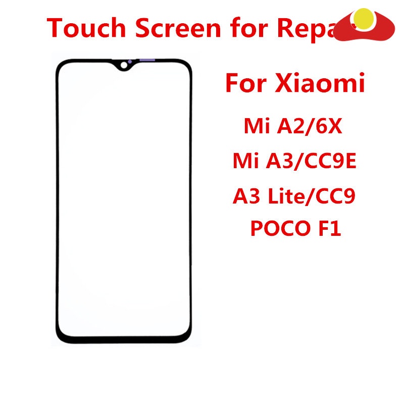 อะไหล่กระจกหน้าจอสัมผัส LCD แบบเปลี่ยน สําหรับ Xiaomi Mi A2 A3 Lite Poco F1 6X