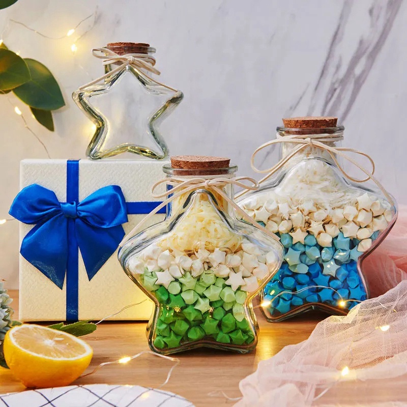 ขวดอวยพร รูปดาว สร้างสรรค์ DIY อุปกรณ์ของขวัญ สําหรับนักเรียน