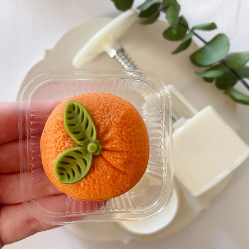 Be> ชุดแม่พิมพ์ขนมไหว้พระจันทร์ รูปส้มหวาน แรงดันมือ ขนาดกลาง 50 กรัม DIY สําหรับตกแต่งเค้ก ฟองดองท์ เทศกาลไหว้พระจันทร์