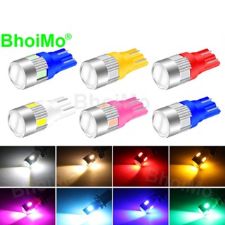 Bhoimo เลนส์ไฟสัญญาณ LED 6SMD T10 W5W 194 168 5630 DC12V แบบเปลี่ยน สําหรับติดป้ายทะเบียนรถยนต์ รถจักรยานยนต์