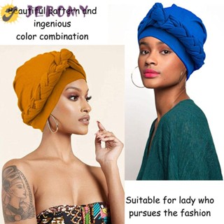 JEROMY Muslim Turbante Fashion Head Wraps Twisted Braid Turban Hat Beanies Caps Underscarf Hair Cover Head Scarf