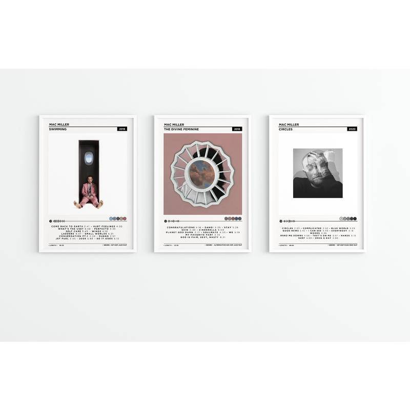 Mac Miller Music Cover อัลบั้มภาพ ภาพวาดผ้าใบ มินิมอล ซุปเปอร์สตาร์ สไตล์มินิมอล โปสเตอร์ผนังพิมพ์รูปภาพตกแต่งบ้าน
