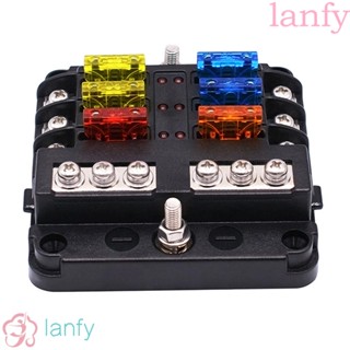 Lanfy กล่องฟิวส์แผงฟิวส์ 12-24V 6 Way คุณภาพสูงสําหรับรถยนต์เรือ / อะไหล่หลากสี