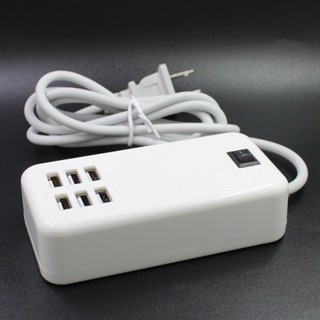 6 พอร์ต USB ที่ชาร์จโทรศัพท์ 20W 3A เดสก์ท็อป ผนัง ซ็อกเก็ต ชาร์จ ส่วนต่อขยาย ซ็อกเก็ต อะแดปเตอร์ไฟ