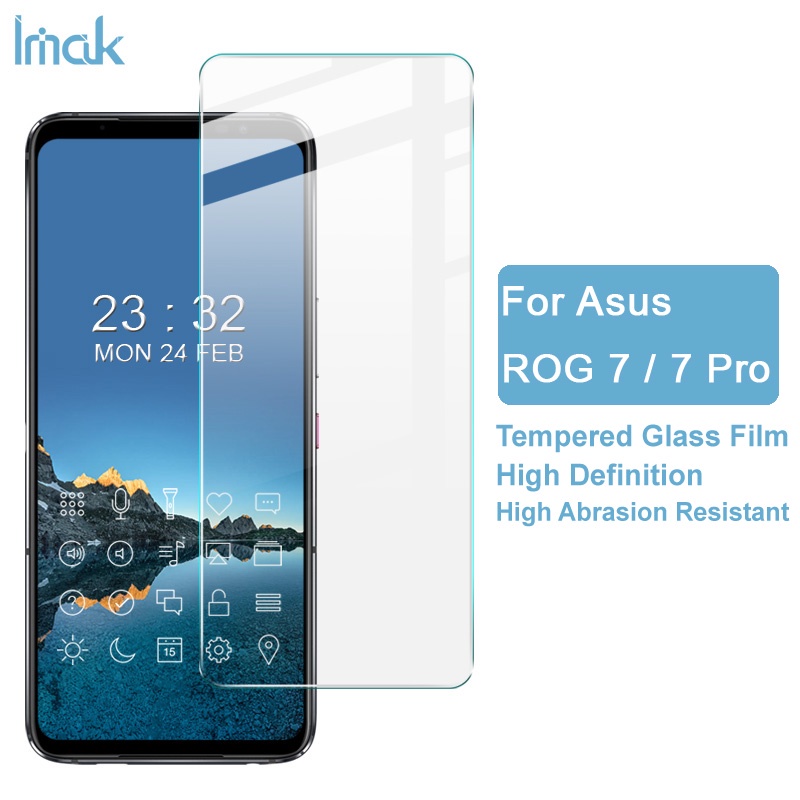 Imak Asus ROG Phone 7 Pro 5G 9H กระจกนิรภัยป้องกันการระเบิด Asus ROG Phone7 Ultimate ฟิล์มกันรอยหน้า