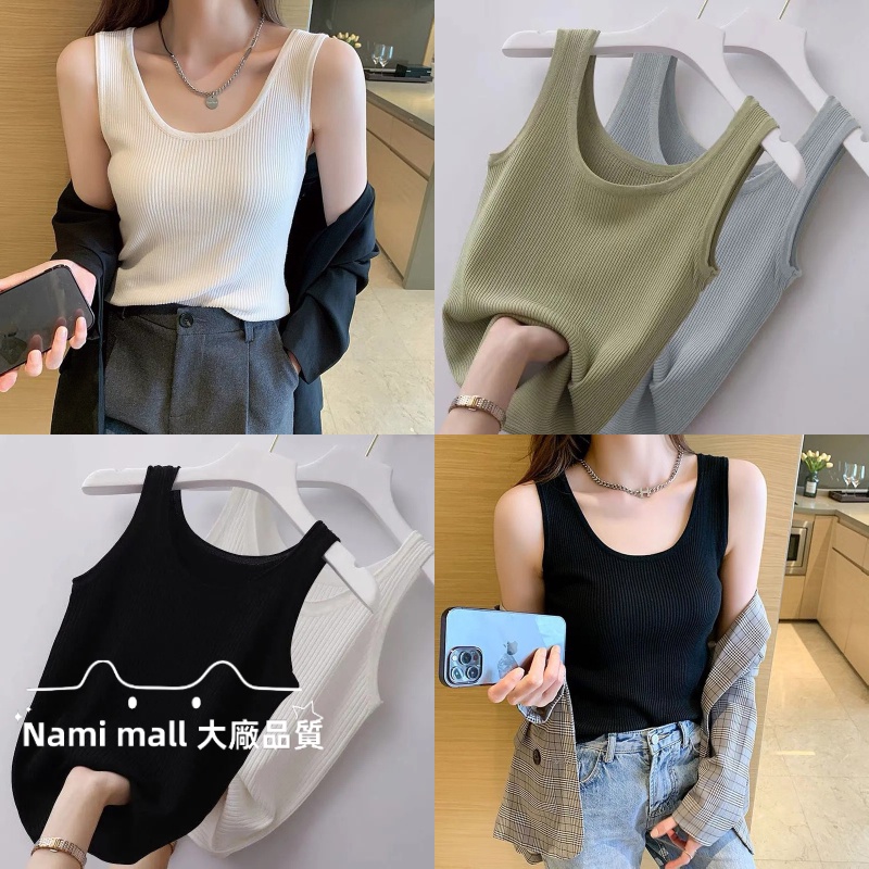 Nami Selects✔️พร้อมส่ง เสื้อกั๊ก ผ้าเรยอน คอยู แบบหนา พลัสไซซ์ แฟชั่นฤดูร้อน สําหรับผู้หญิง