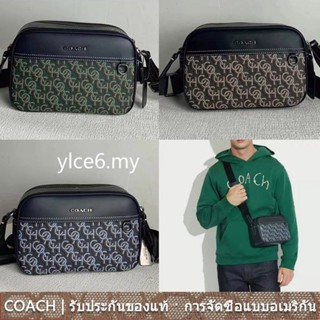 COACH CF484 Graham กระเป๋าสะพายไหล่ผู้ชาย/กระเป๋ากล้อง/ออกแบบโลโก้ใหม่/ช่องซิปคู่/ความจุขนาดใหญ่