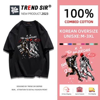 ⚡พร้อมส่ง⚡️เสื้อยืด oversize cotton 100 เสื้อยืดคอกลม ทรงหลวมเสื้อยืดโอเวอร์ไซส์oversized เสื้อผ้าวัยรุ่นแฟชั่นมี7สี M-3XL