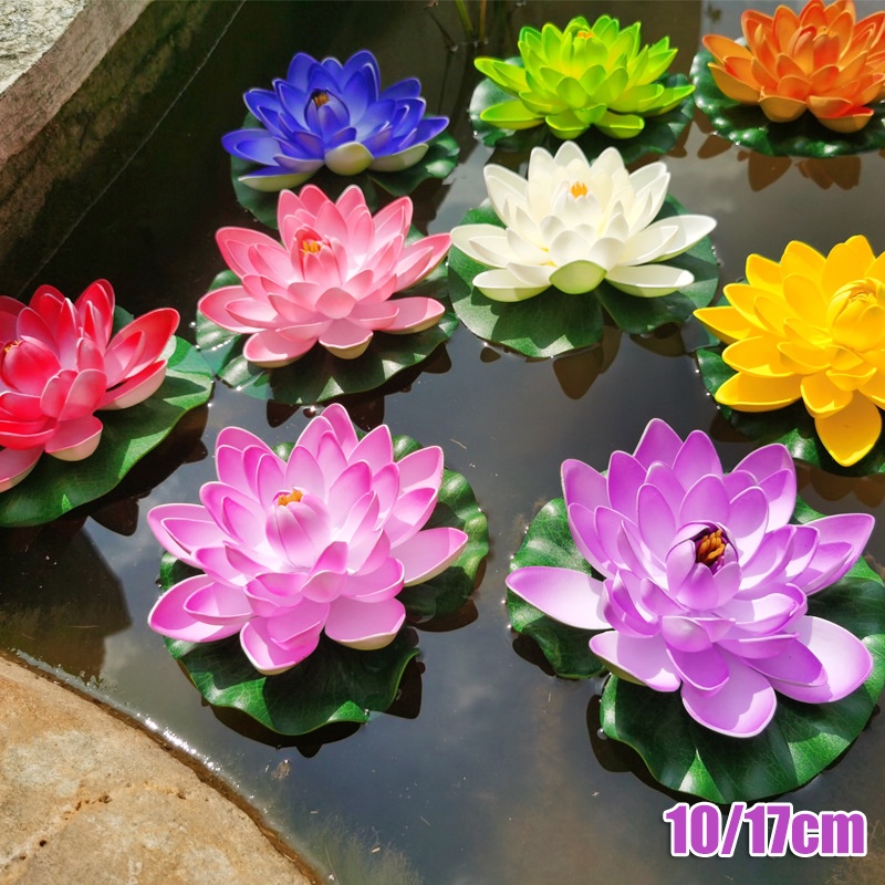 พร้อมส่ง  ดอกบัวปลอม ดอกบัว ดอกบัวลอยน้ ดอกบัวมงคล ดอกบัวตกแต่ง 10cm/17cm ราคา ถูกที่สุด ดีลบีเคเค