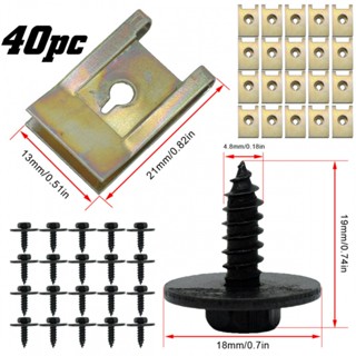 ⚡READYSTOCK⚡40pcs/ Kit U Nut Hex Screw For BMW Speed Fastener Metal Clip Fixing Replacement