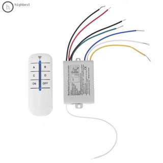 โคมไฟติดผนังอัจฉริยะ 4 รีเลย์ 220V สวิตช์ควบคุมระยะไกล แบบไร้สาย