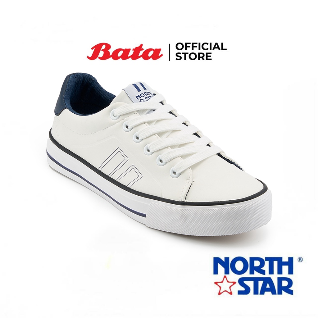Bata บาจา North Star รองเท้าผ้าใบแบบผูกเชือก รองเท้าผ้าใบ Unisex สำหรับเด็กผู้ชาย/เด็กผู้ชาย รุ่น RIVAL สีขาว รหัส 4811144