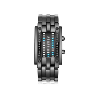 Creative Digital Watch Full Steel Binary Wrist Watch LED Electronic Sport Watch 30m Waterproof Watch Clock for Women Men