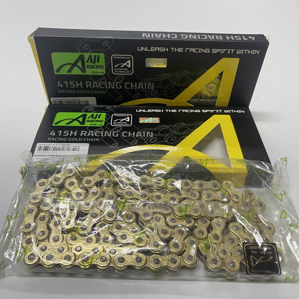 RANTAI EMAS AJI RACING 415H AJI RACING CHAIN 415 GOLD 122 132 AJI RACING GOLD CHAIN MOTORCYCLE CHAIN