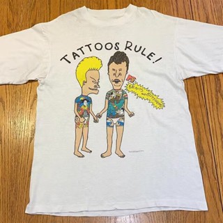 เสื้อยืดแขนสั้น คอกลม ผ้าฝ้ายแท้ พิมพ์ลาย Beavis and Butt-head สําหรับผู้ชาย และผู้หญิง