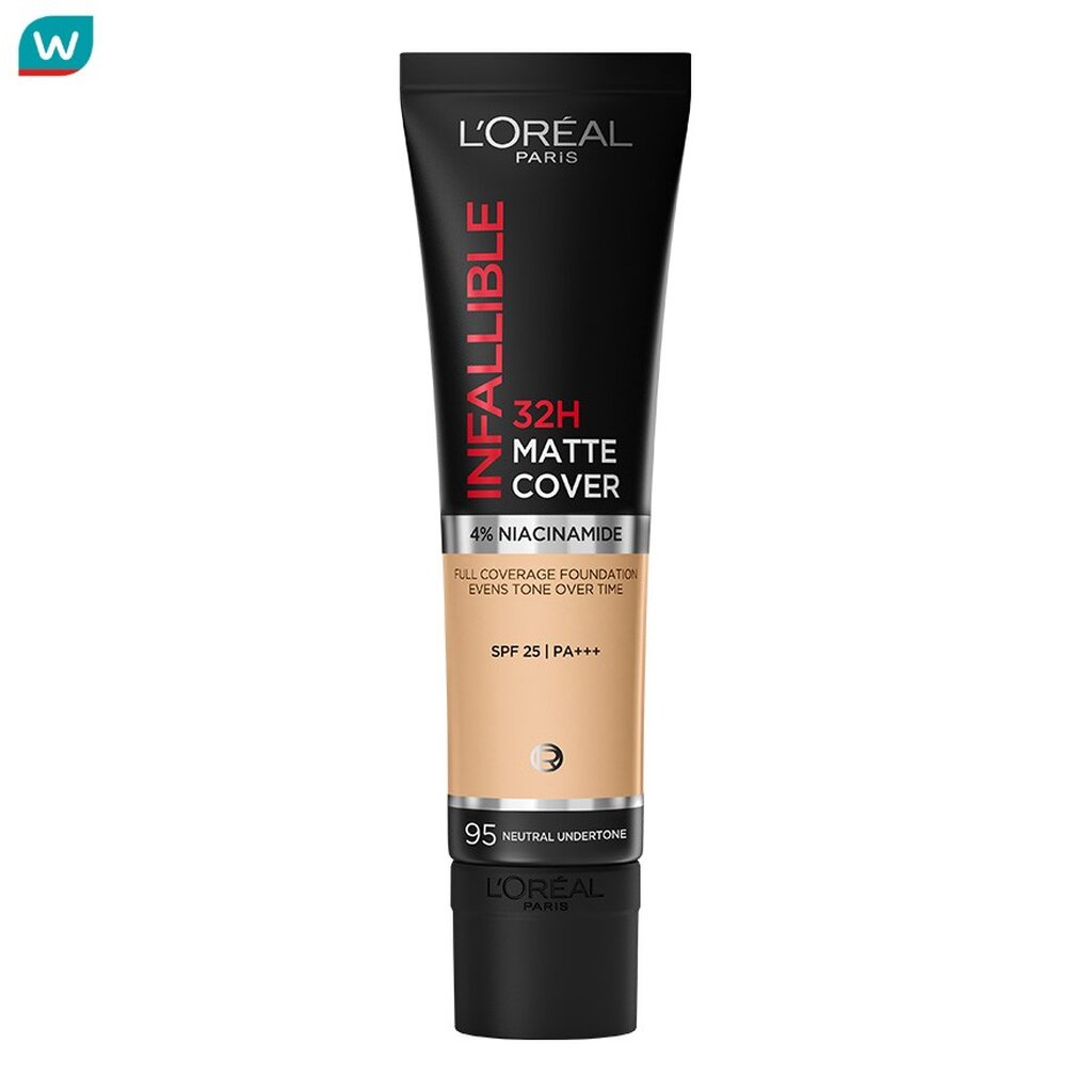 L'Oreal ลอรีอัล อินฟอลลิเบิล 32H แมท คัฟเวอร์ ฟาวเดชั่น SPF25 PA+++ 30มล. 95