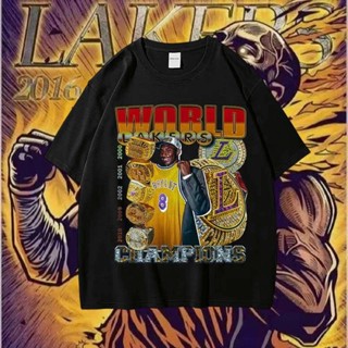 Kobe Bryant Print T Shirt Lakers Champions Oversized Pure Cotton Tshirt Fashion Tops for Men