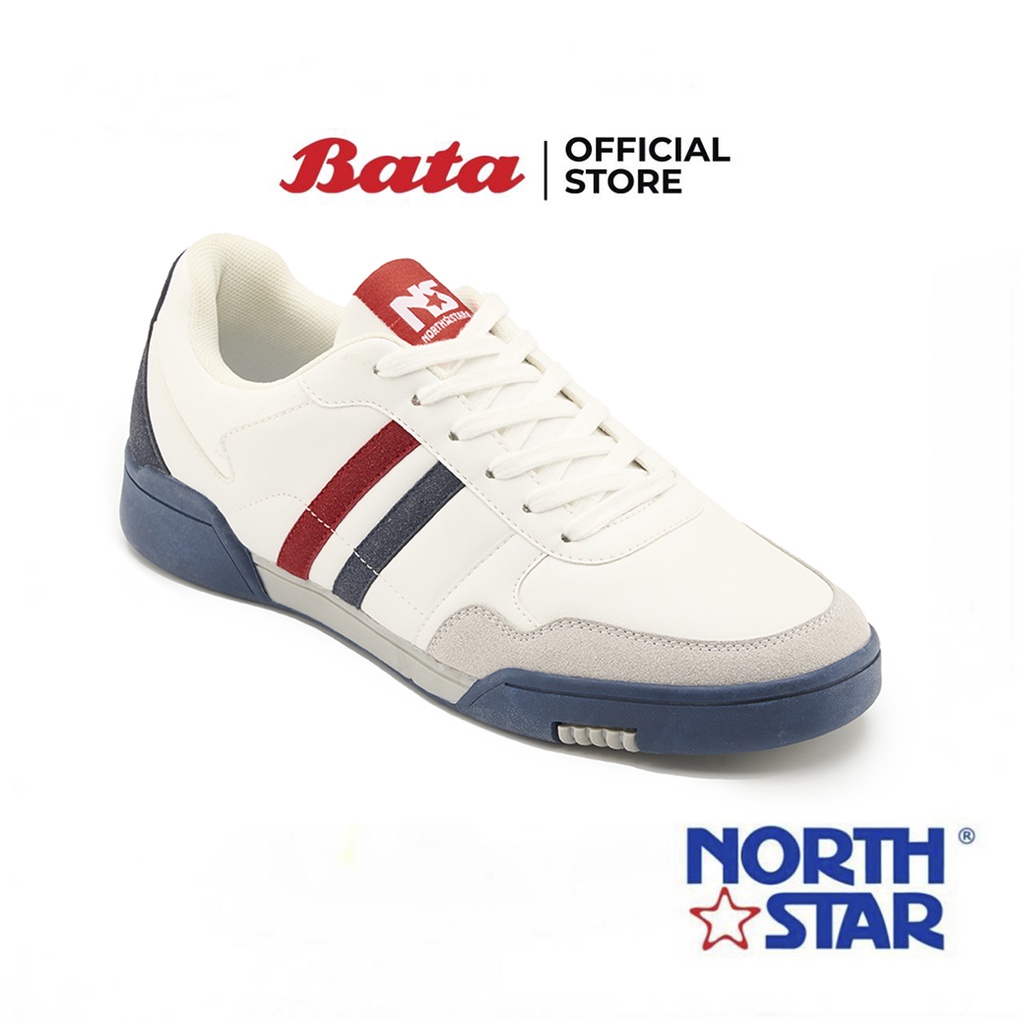 Bata บาจา North Star รองเท้าผ้าใบแบบผูกเชือก รองเท้าผ้าใบแฟชั่น สนีกเกอร์ สำหรับผู้ชาย สีขาว 8211981