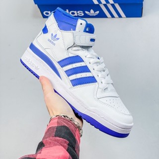 Adidas Originals FORUM84 รองเท้าผ้าใบลําลอง ข้อสูง สไตล์เรโทร สําหรับผู้ชาย ผู้หญิง