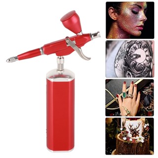 Good Work Auto Airbrush Kit Handheld Gun Type Automatic Start and Stop Red Spray Set for Painting Furnishing