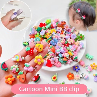 10 Pcs /ชุดเด็กผลไม้น่ารักสัตว์คลิปหนีบผม/เด็กผู้หญิงเคลือบผมหักกิ๊บบีบีกิ๊บติดผมสีบริสุทธิ์