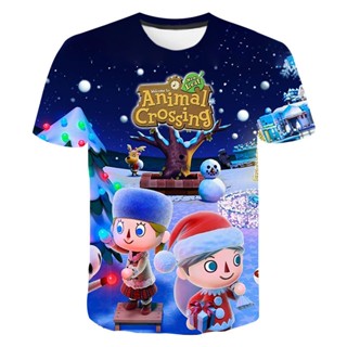 เสื้อยืดแขนสั้น พิมพ์ลายการ์ตูนเกม Animal Crossing แฟชั่นฤดูร้อน สไตล์ญี่ปุ่น สําหรับผู้ชาย และผู้หญิง