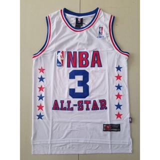 Philadelphia รองเท้าผ้าใบลําลอง สําหรับผู้ชาย NBA 76ers All-Star 2003 #เสื้อกีฬาแขนสั้น ลายทีม Allen Iverson สีขาว สไตล์เรโทร มี 3 ชิ้น 856016