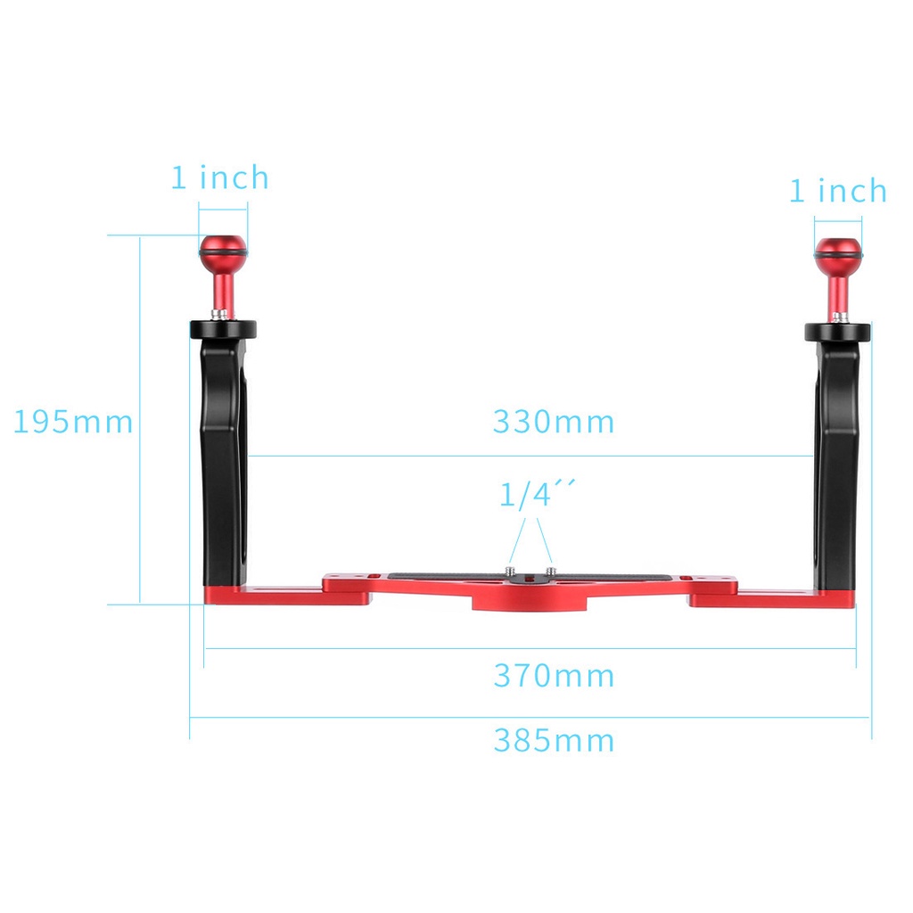 Feichao สําหรับ GoPro Hero 13 / 12 / 11 / 10 / 9 / 8 กล้อง DSLR Dual Handle ถาดวงเล็บดําน้ํา Stabilizer Rig การถ่ายภาพ