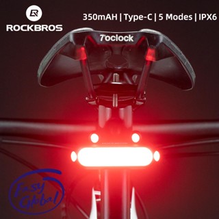 Rockbros ไฟท้ายจักรยาน IPX6 Type-C กันน้ํา สําหรับจักรยานเสือภูเขา