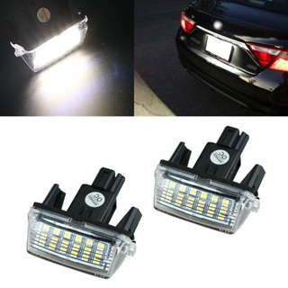 หลอดไฟ LED 18 ดวง สีขาว สําหรับติดป้ายทะเบียนรถยนต์ Toyota Yaris Vitz Camry Hybrid Corolla Avensis SAI Noah Prius C Verso 2 ชิ้น