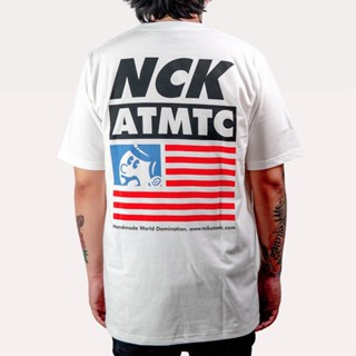 TOP CT เสื้อยืดสําหรับผู้ชาย♗O.YouNick เสื้อยืดสีขาว "Flag" อัตโนมัติสําหรับผู้ชาย/เสื้อยืดสําหรับผู้ห X}q