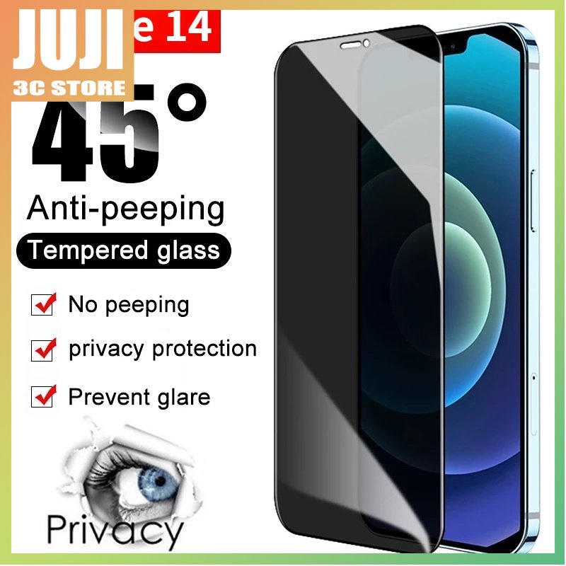 Juji กระจกนิรภัยกันรอยหน้าจอ กันแอบมอง สําหรับ IPhone 15 14 Pro Max 14 Plus 12 11 Pro Max 12Mini X XR XS 6 6S 7 8 Plus